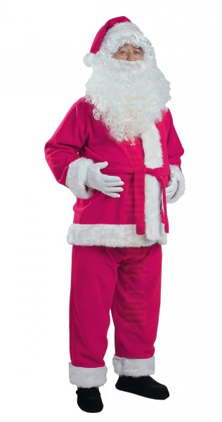 deep pink Santa outfit - pants, jacket and hat