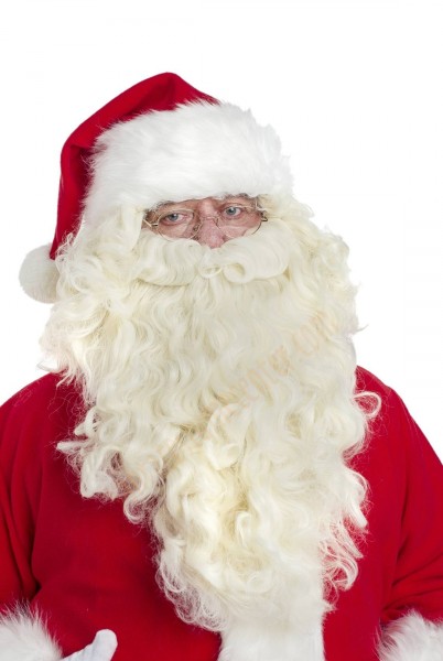 long cream Santa beard and wig
