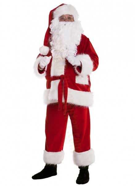 Santa fleece suit super deluxe - pants, jacket and extra long hat