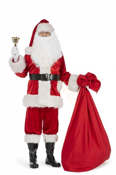 Santa velour suit Super Deluxe - full set - bell XL, gloves and T-shirt