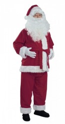 dark rose Santa outfit - pants, jacket and hat