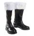 leather Santa boots (artificial leather) with snow white fur