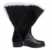 leather Santa boots (artificial leather) with white faux fur