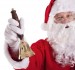 Santa with large brass bell in his hand