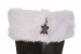 real leather Santa boots - black with white fur