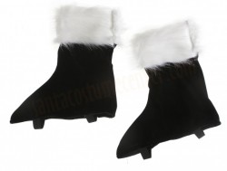 velvet boot covers with cream fur