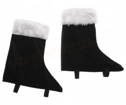 velvet boot covers with white fur