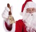 Santa ringing his brass bell, bell in Santa's hand
