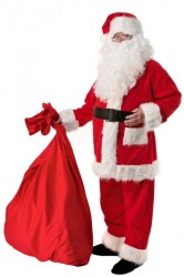Santa fleece suit deluxe - 10 pieces - boots and belt