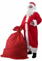 Santa fleece suit with coat - 8 pieces - sack and spectacles
