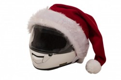 Santa hat for motorcycle helmet