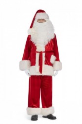 Santa velour suit Super Deluxe - pants, jacket and long hat